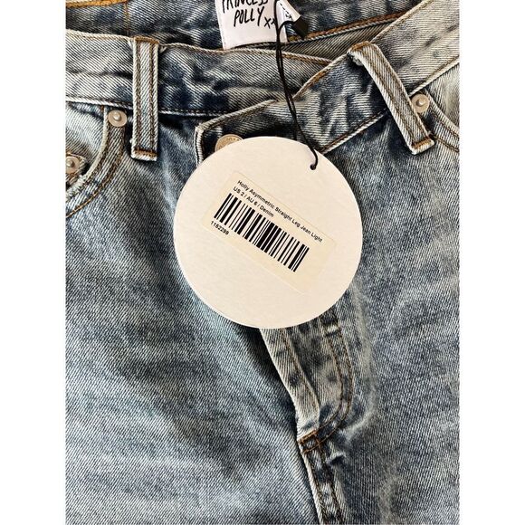 NWT Princess Polly Holly asymmetric straight leg‎ Jean light wash women’s size 2 - Picture 4 of 5